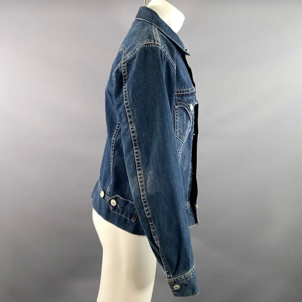 LEVI'S Size M Navy Indigo Contrast Stitch Cotton polyester Dagger Jacket